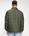 Shop Men's Olive Typography Puffer Jacket-Design