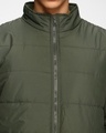 Shop Men's Olive Typography Puffer Jacket