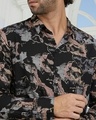 Shop Men's Onyx Black & Brown Abstract Printed Shirt