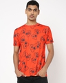 Shop Men's Orange All Over Gamer Printed T-shirt-Front