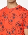 Shop Men's Orange All Over Gamer Printed T-shirt