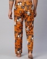 Shop Men's Orange All Over Printed Pyjamas-Full