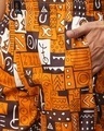 Shop Men's Orange All Over Printed Pyjamas