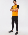 Shop Men's Orange and Black Game Over Color Block Typography T-shirt-Full