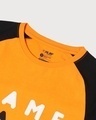 Shop Men's Orange and Black Game Over Color Block Typography T-shirt