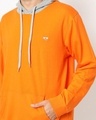 Shop Men's Orange & Grey Color Block Hoodie-Design