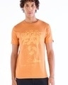 Shop Men's Orange Biggest Fan Graphic Printed T-shirt-Front