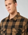 Shop Men's Orange & Black Checked Oversized Shirt