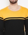 Shop Men's Orange & Black Color Block T-shirt