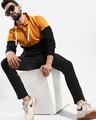 Shop Men's Orange & Black Color Block Tracksuit-Full