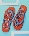 Shop Men's Orange & Blue Typography Flip Flops-Front