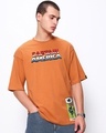 Shop Men's Orange Captain Graphic Printed Oversized T-shirt-Full