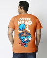 Shop Men's Orange Coffee Head Graphic Printed Oversized Plus Size T-shirt-Design