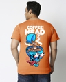 Shop Men's Orange Coffee Head Graphic Printed Plus Size T-shirt-Design