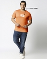 Shop Men's Orange Coffee Head Graphic Printed Plus Size T-shirt-Full