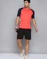 Shop Men's Orange Color Block Polo T-shirt-Front