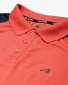 Shop Men's Orange Color Block Polo T-shirt