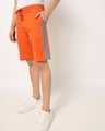 Shop Men's Orange Color Block Shorts-Front