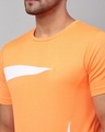 Shop Men's Orange Color Block T-shirt-Full