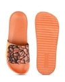 Shop Men's Orange Coffee Printed Adjustable Strap Sliders