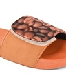 Shop Men's Orange Coffee Printed Adjustable Strap Sliders