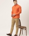 Shop Men's Orange Cotton Shirt-Full