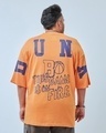 Shop Men's Orange Dunk Graphic Printed Super Loose Fit Plus Size T-shirt-Front
