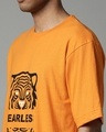 Shop Men's Orange Fearless Graphic Printed Oversized Fit T-shirt