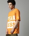 Shop Men's Orange Fearless Typography OversizedT-shirt-Design