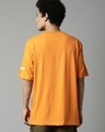 Shop Men's Orange Fearless Typography OversizedT-shirt-Full