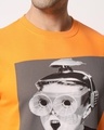 Shop Men's Orange Graphic Printed Sweatshirt