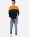 Shop Men's Orange & Green Color Block T-shirt-Full