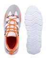 Shop Men's Orange & Grey Color Block Lace Up Sneakers-Full
