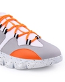 Shop Men's Orange & Grey Color Block Lace Up Sneakers