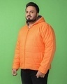 Shop Men's Orange & Grey Plus Size Reversible Puffer Jacket-Design