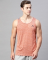 Shop Men's Orange & Grey Self Design Slim Fit Vest-Front