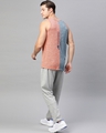 Shop Men's Orange & Grey Self Design Slim Fit Vest-Full