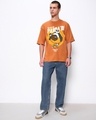 Shop Men's Orange Just Got Panda'd Graphic Printed Oversized T-shirt