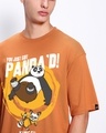 Shop Men's Orange Just Got Panda'd Graphic Printed Oversized T-shirt