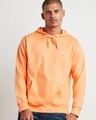 Shop Men's Orange Kangaroo Pockets Hoodie-Front