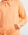 Shop Men's Orange Kangaroo Pockets Hoodie-Full