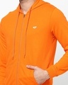 Shop Men's Orange kangaroo Pockets Hoodie-Design