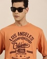 Shop Men's Orange Los Angeles Typography Oversized T-shirt