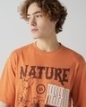 Shop Men's Orange Nature Preserved Graphic Printed Oversized T-shirt