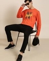 Shop Men's Orange New York Typography Oversized T-shirt-Full