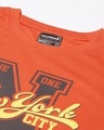 Shop Men's Orange New York Typography Oversized T-shirt