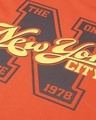 Shop Men's Orange New York Typography Oversized T-shirt