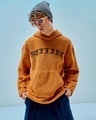 Shop Men's Orange Offline Typography Oversized Hoodies-Front