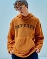 Shop Men's Orange Offline Typography Oversized Hoodies-Front