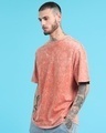 Shop Men's Orange Oversized Acid Wash T-shirt-Design